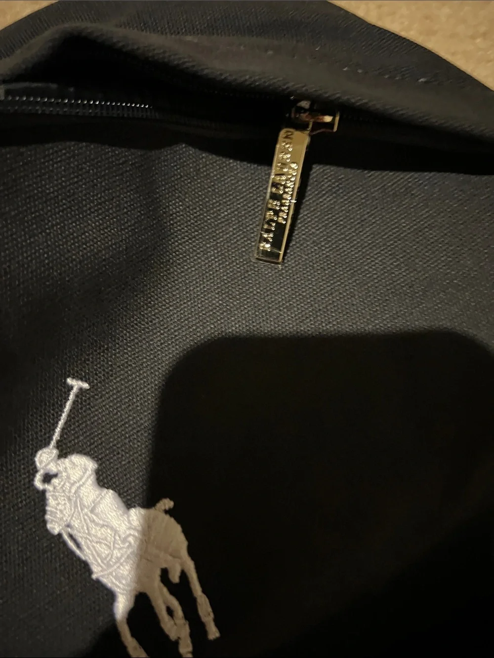 Ralph Lauren Black Backpack with White Polo Logo